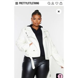 Cream/White leather jacket, Bridal/wedding jacket